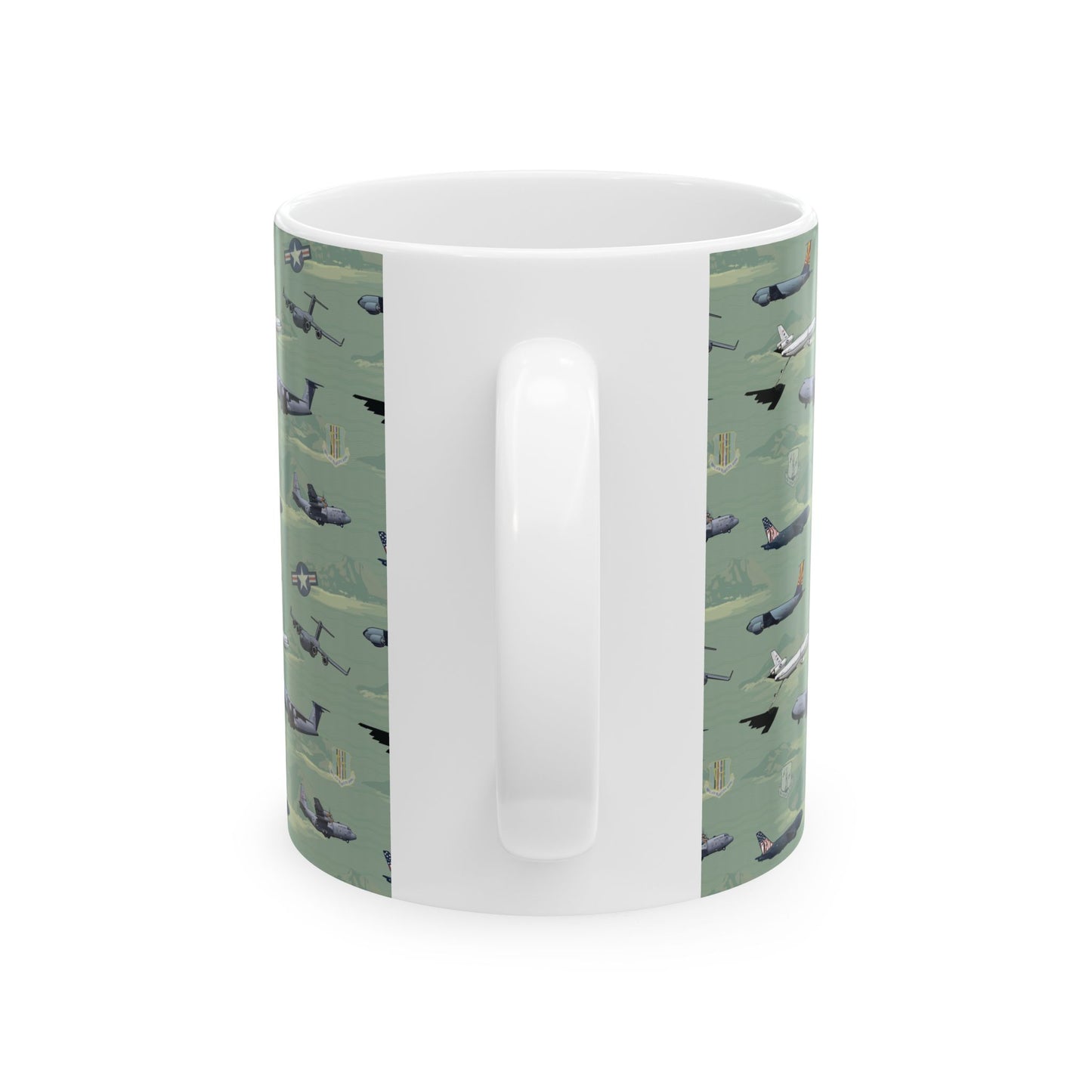 Airplane Green Ceramic Mug, (11oz, 15oz)