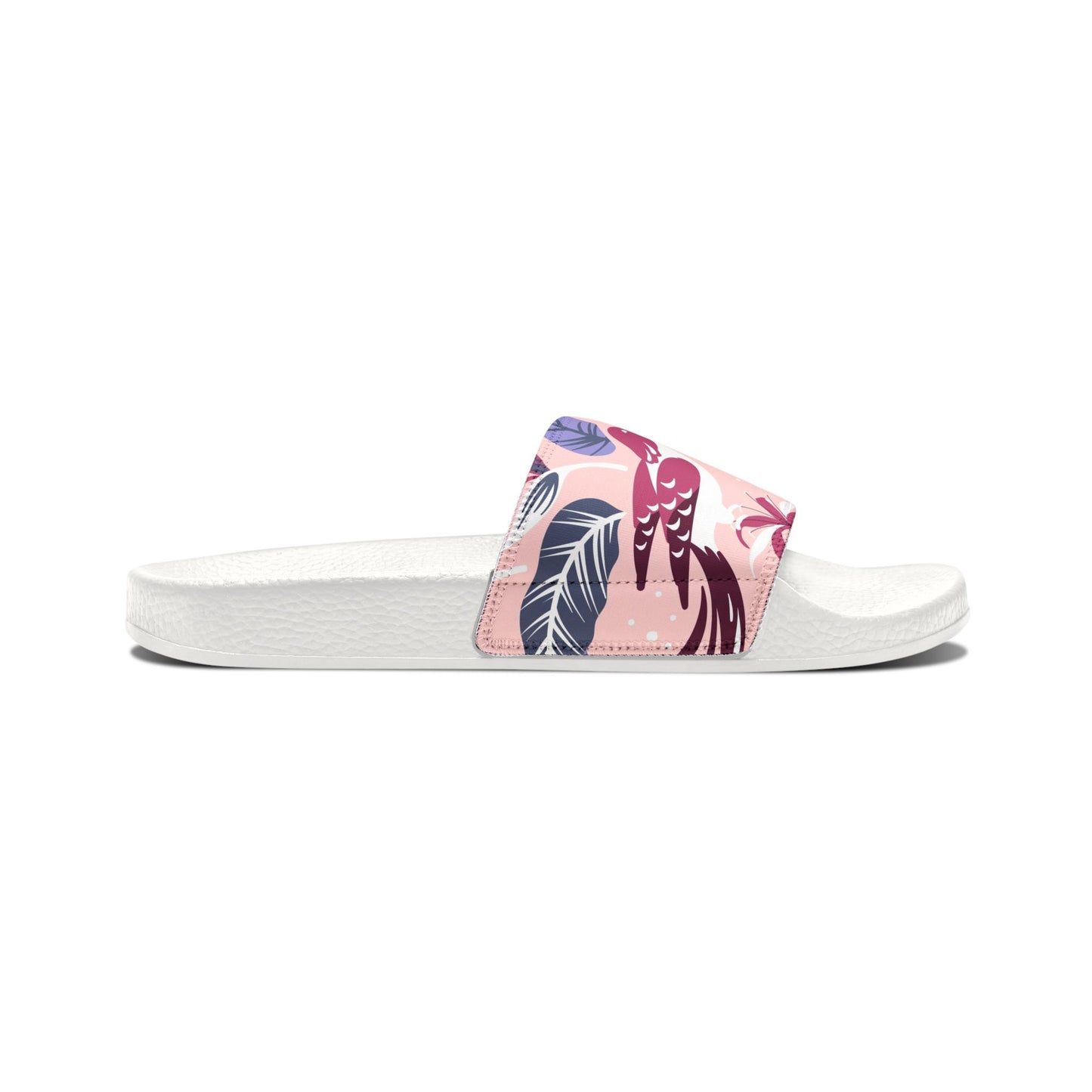 "Tropical Avian Whispers: Pink Paradise" Men's Beach Sandals