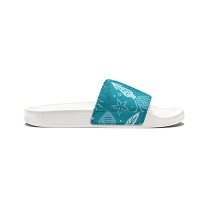 "Seaside Serenade: Teal Marine Ballet" Men's Beach Sandals