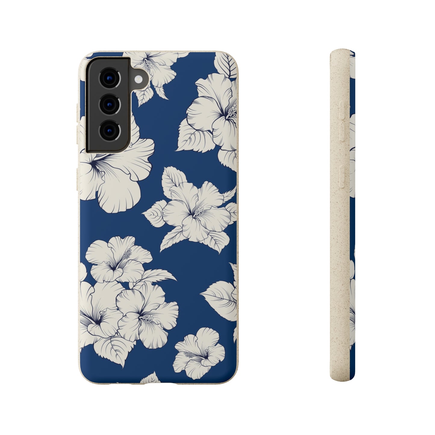 "Classic White Hibiscus"  Eco Biodegradable Phone Cases - iPhone and Galaxy