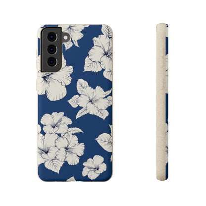 "Classic White Hibiscus"  Eco Biodegradable Phone Cases - iPhone and Galaxy