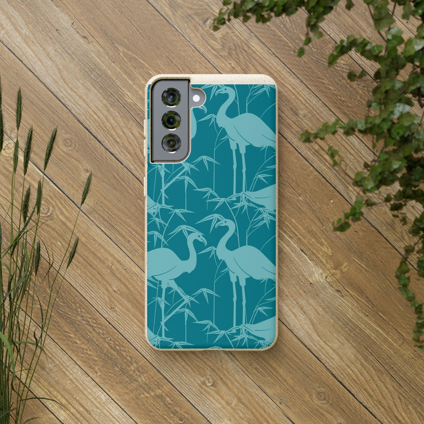 "Egrets in Teal" Eco Biodegradable Cases - iPhone and Galaxy