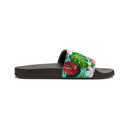 "Jungle Odyssey Hues: Celadon Blue" Women's Beach Sandals