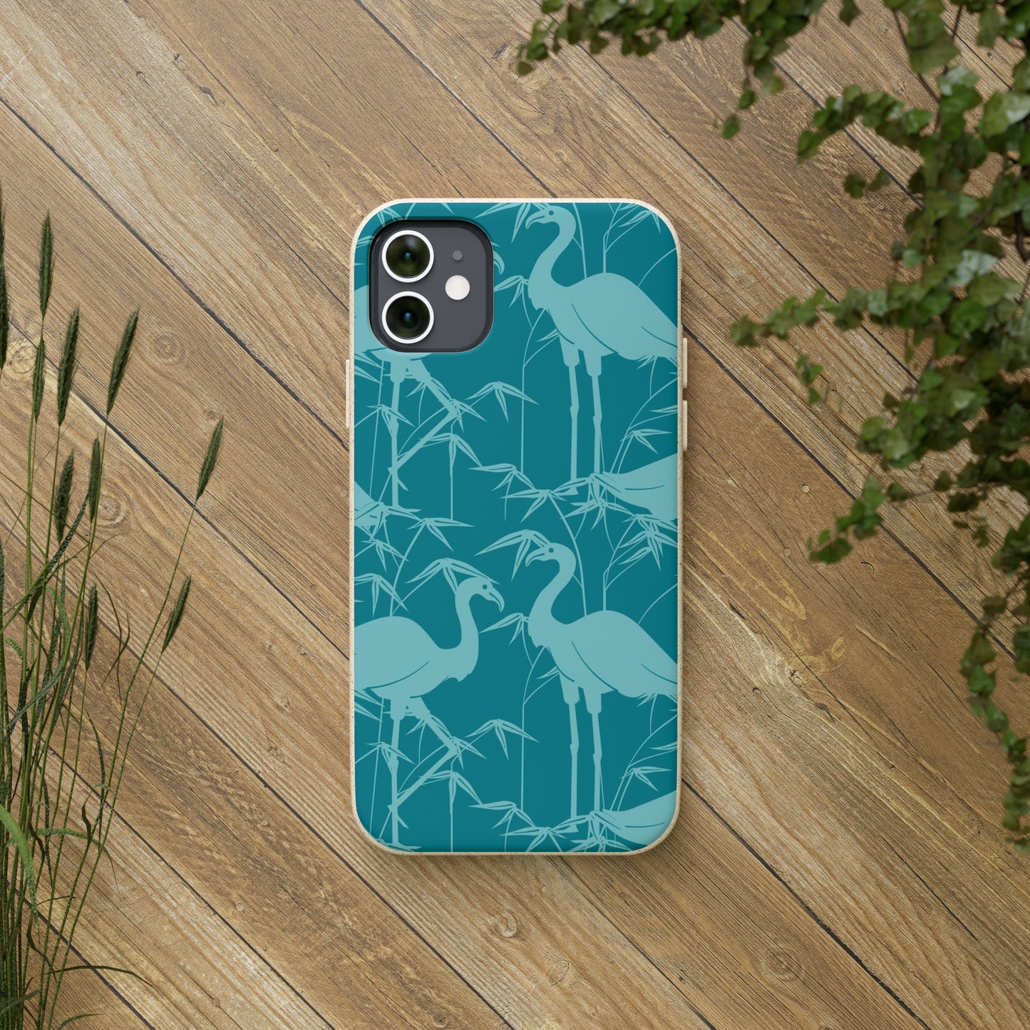 "Egrets in Teal" Eco Biodegradable Cases - iPhone and Galaxy