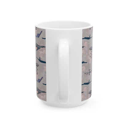 Bomber White Ceramic Mug, (11oz, 15oz)