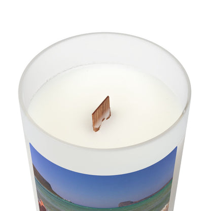 Beachfront Bliss Frosted Glass Candle - 11oz - Perfect for Relaxation and Home Decor