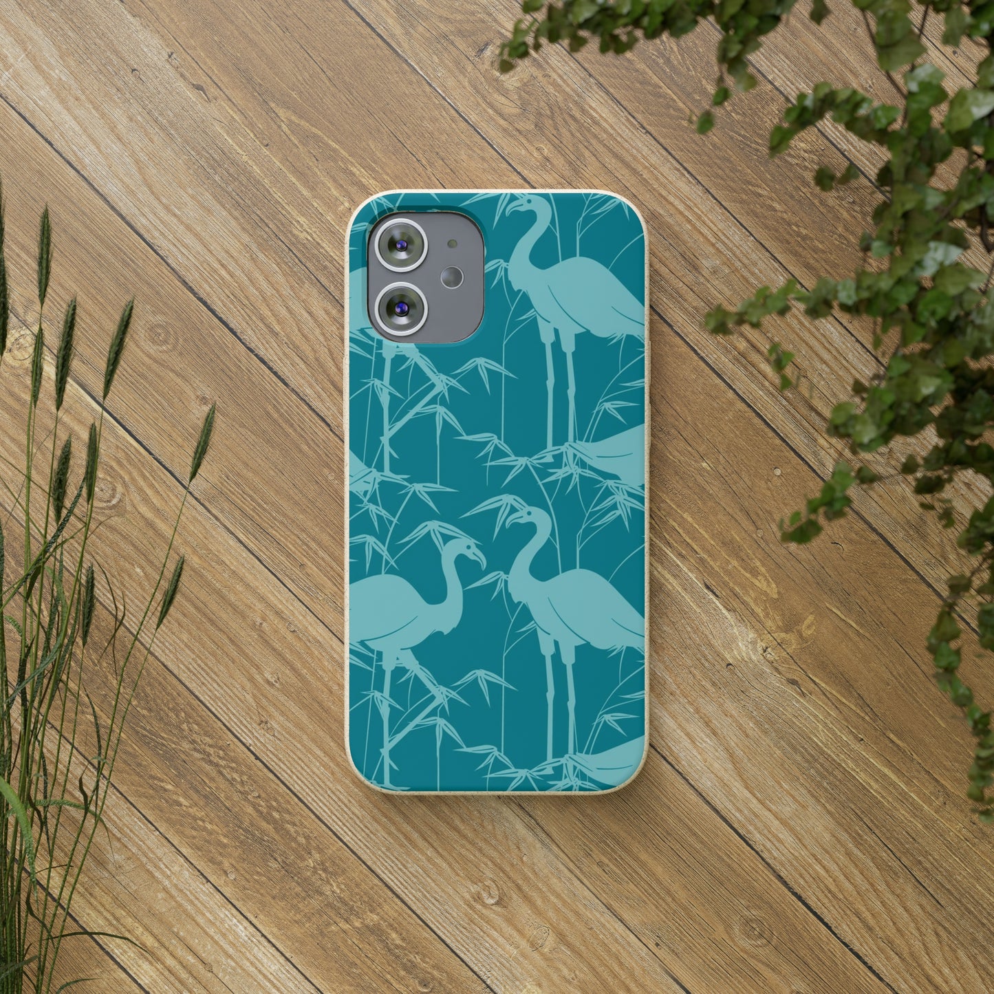 "Egrets in Teal" Eco Biodegradable Cases - iPhone and Galaxy