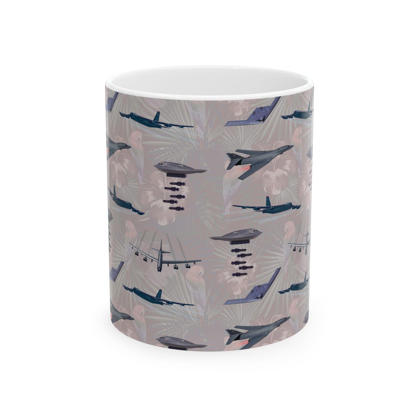 Bomber White Ceramic Mug, (11oz, 15oz)