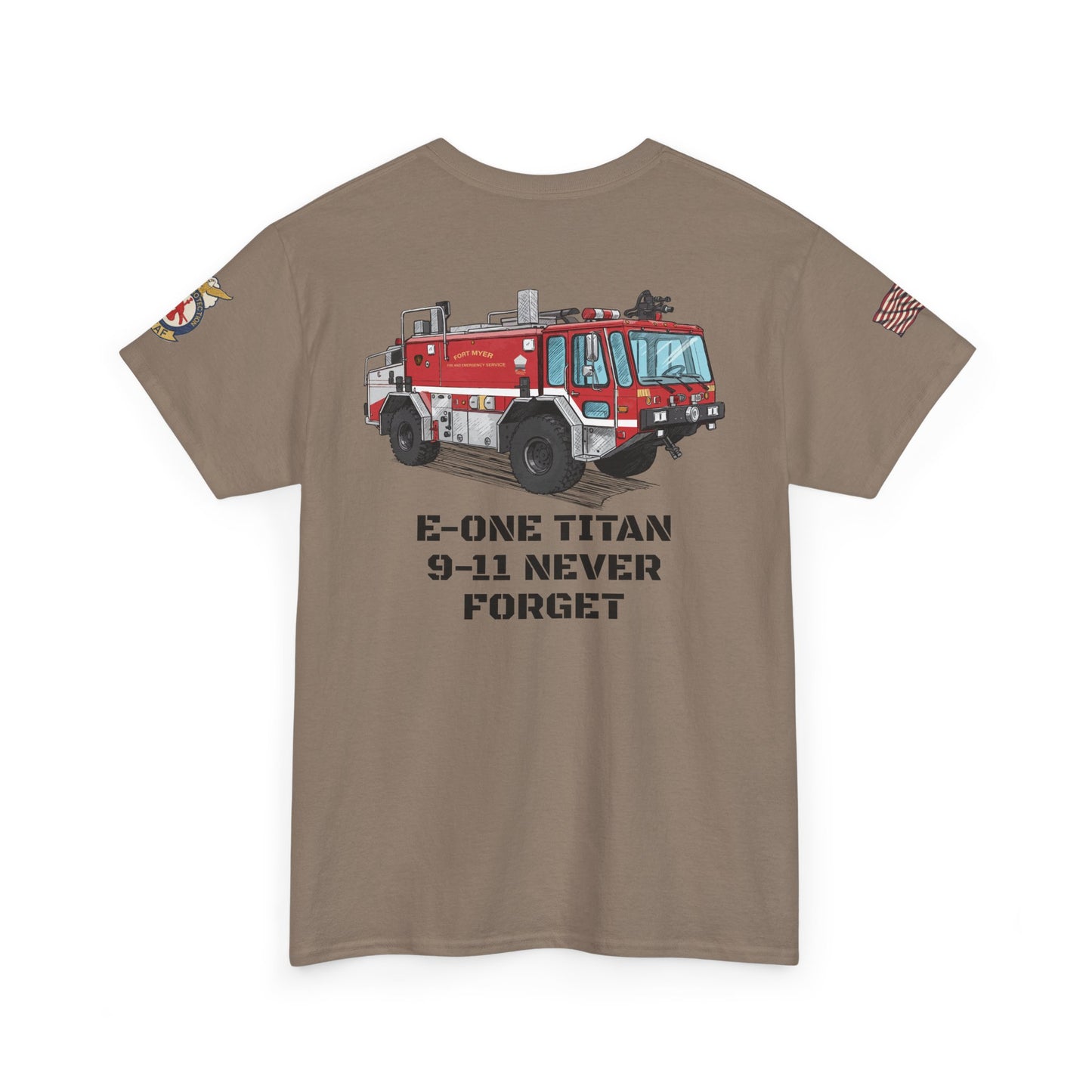 E-One Titan Foam 161 9-11 Pentagon Truck Fundraiser Tee by Island Vibes For Life