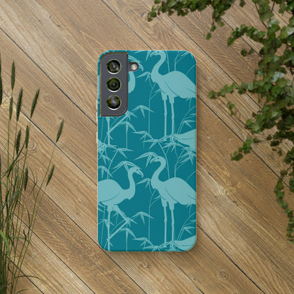 "Egrets in Teal" Eco Biodegradable Cases - iPhone and Galaxy