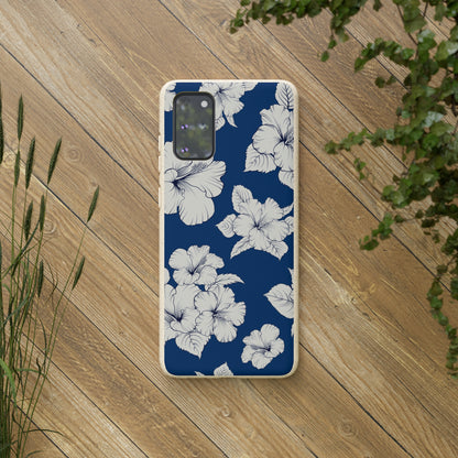 "Classic White Hibiscus"  Eco Biodegradable Phone Cases - iPhone and Galaxy