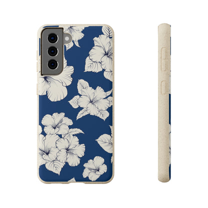 "Classic White Hibiscus"  Eco Biodegradable Phone Cases - iPhone and Galaxy