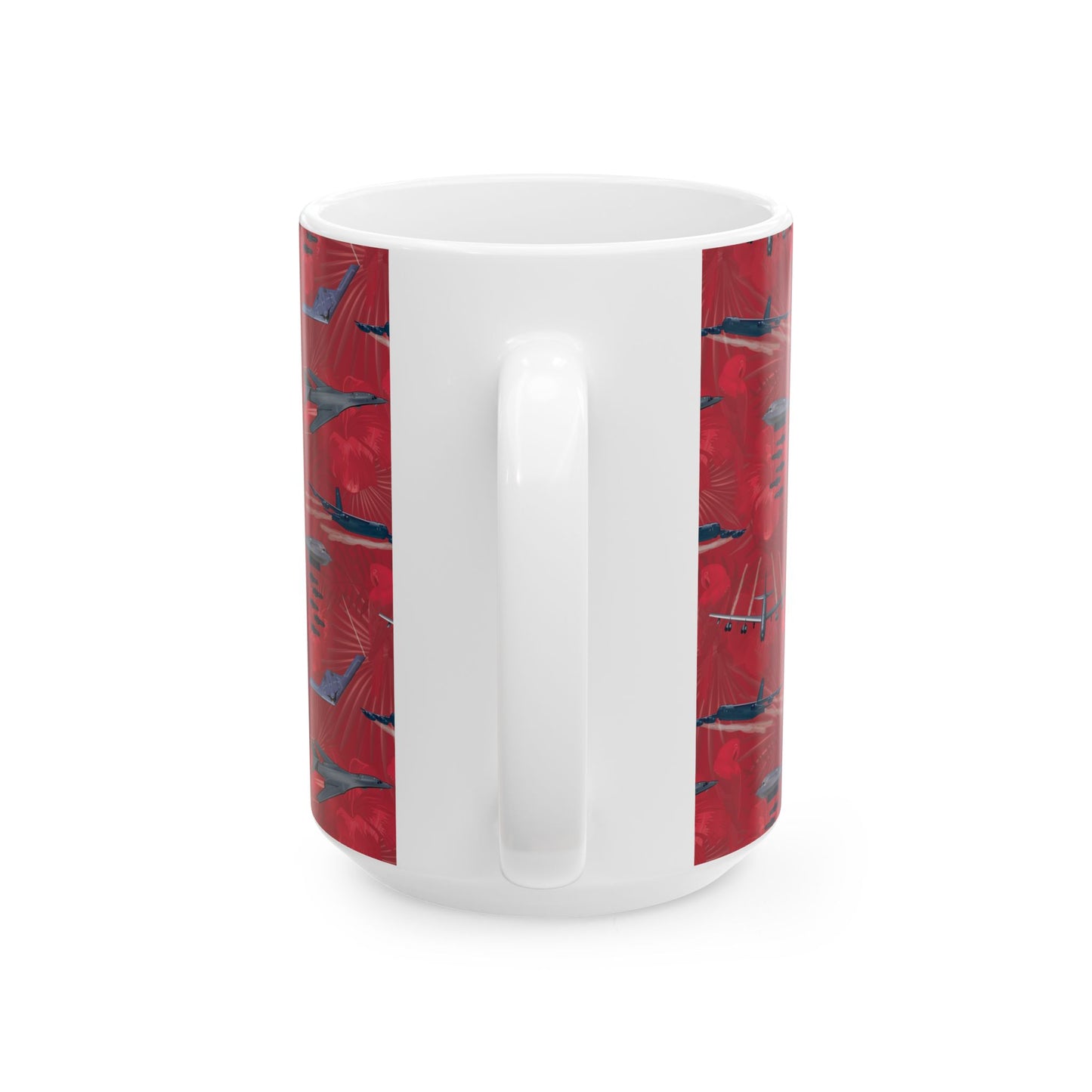 Bomber Red Ceramic Mug, (11oz, 15oz)