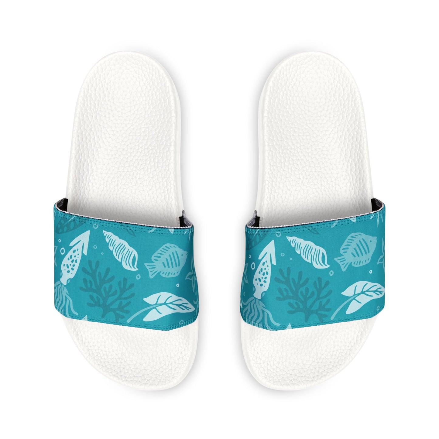 "Seaside Serenade: Teal Marine Ballet" Men's Beach Sandals