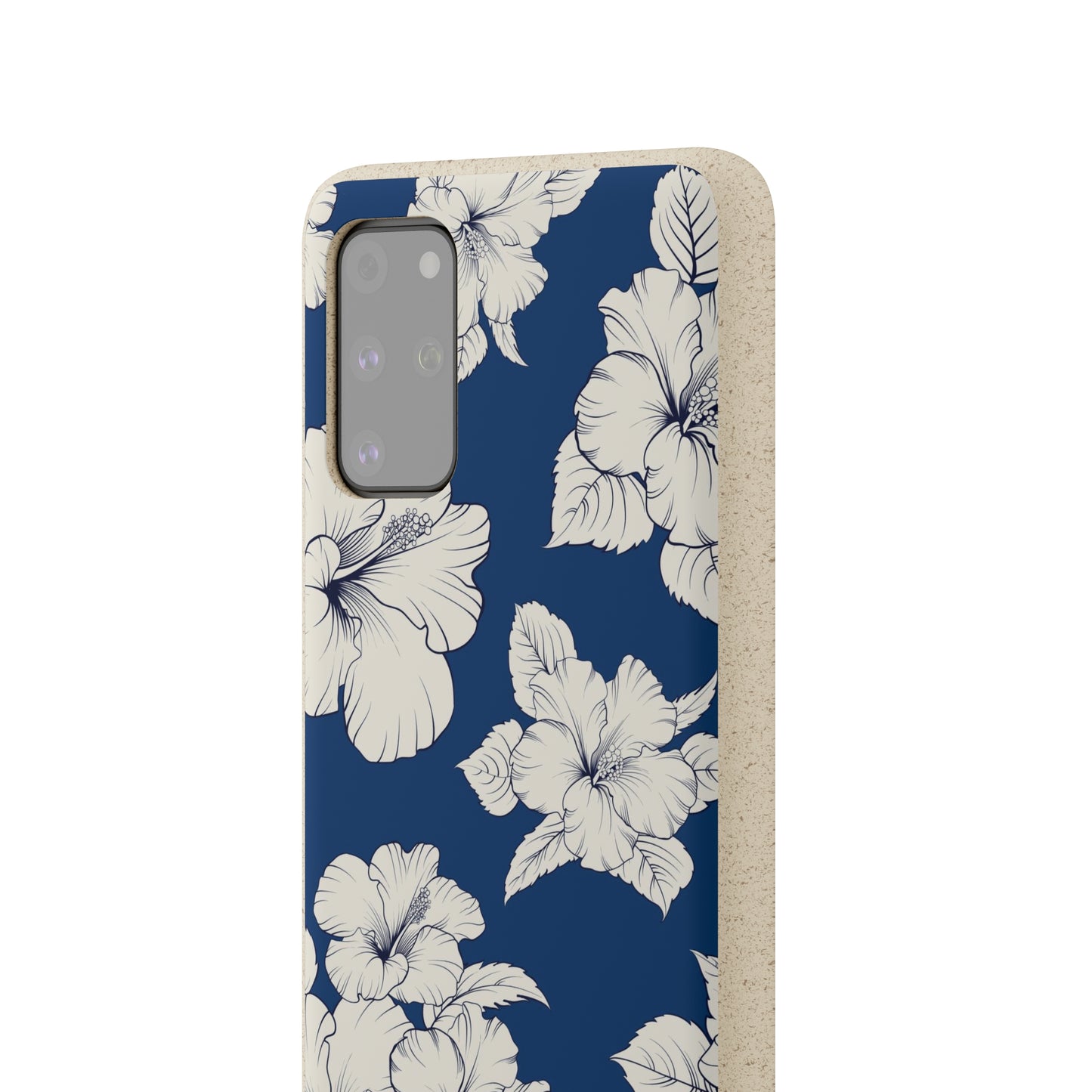 "Classic White Hibiscus"  Eco Biodegradable Phone Cases - iPhone and Galaxy