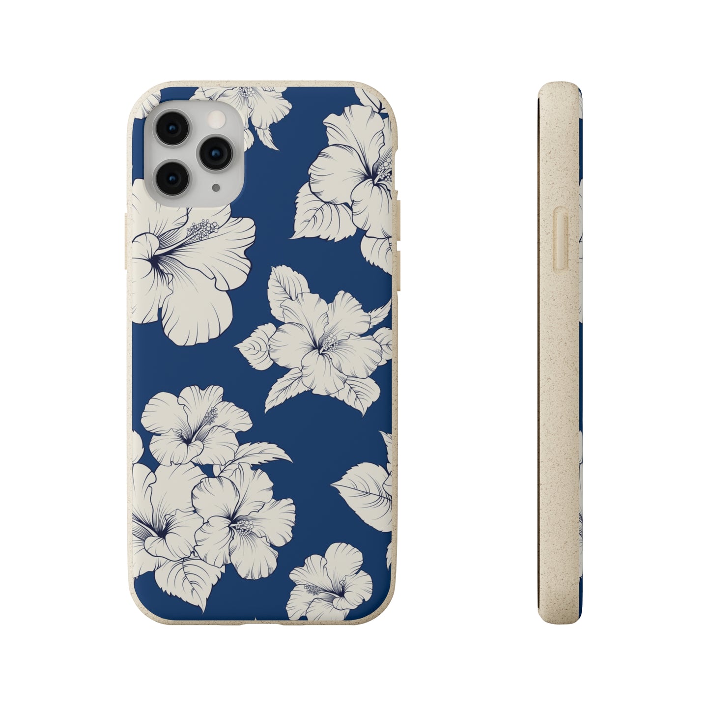 "Classic White Hibiscus"  Eco Biodegradable Phone Cases - iPhone and Galaxy