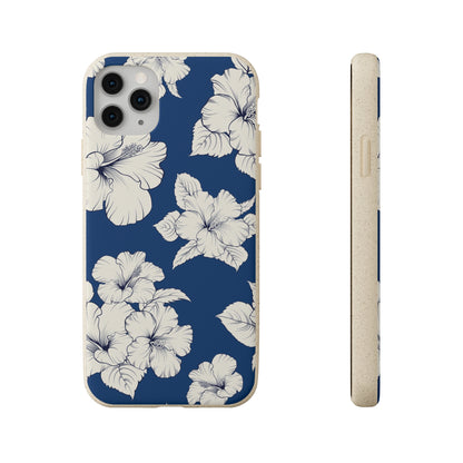 "Classic White Hibiscus"  Eco Biodegradable Phone Cases - iPhone and Galaxy