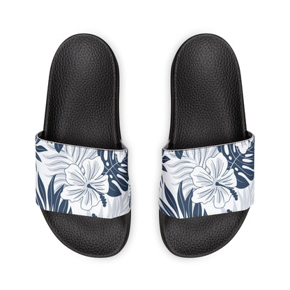 "Noir Tides: Aloha In Darkness" Men's Slide Sandals