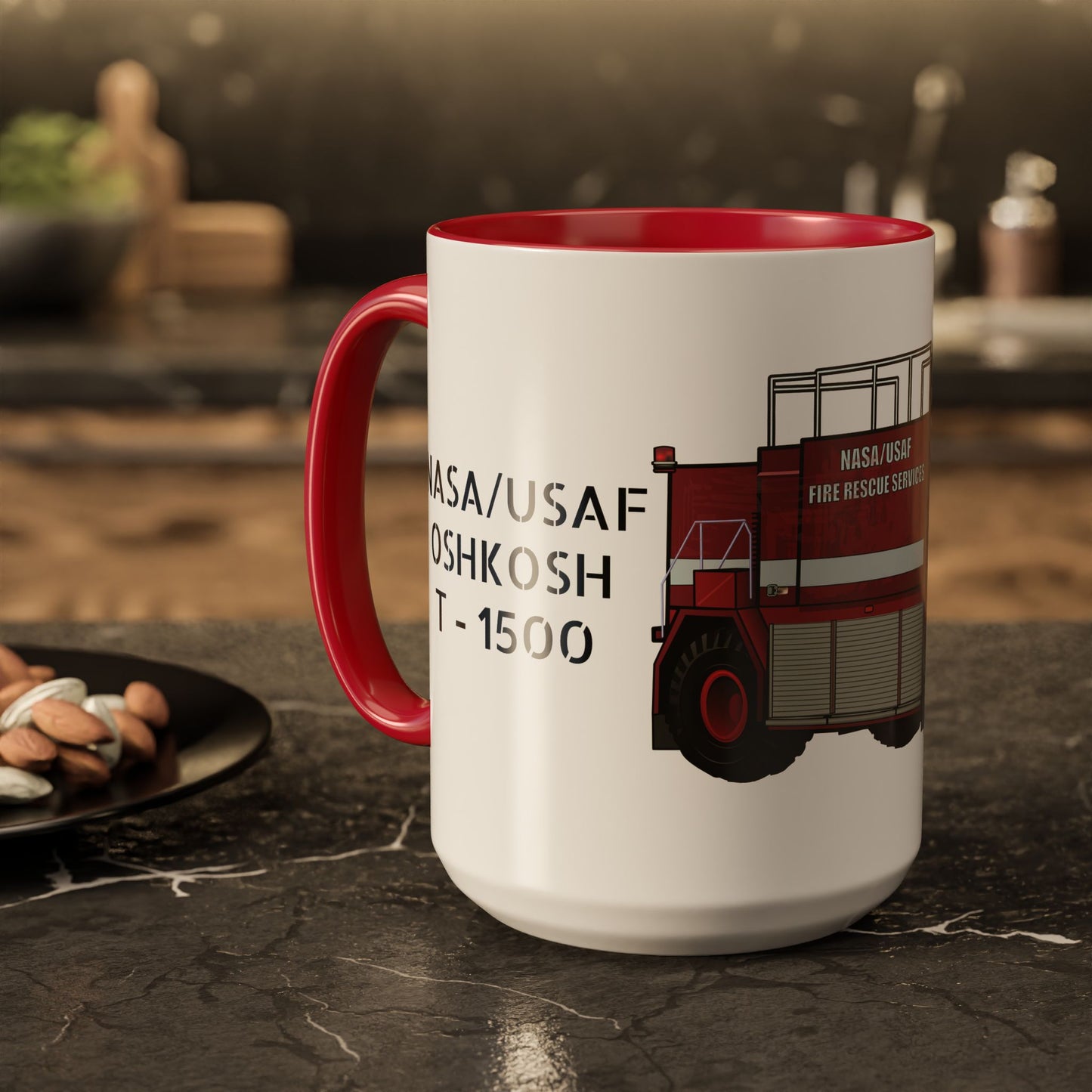 NASA / USAF Oshkosh T-1500 Crash Fire Rescue Coffee Mug by Island Vibes For Life