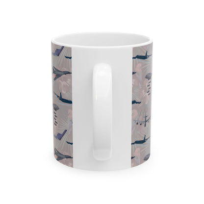 Bomber White Ceramic Mug, (11oz, 15oz)