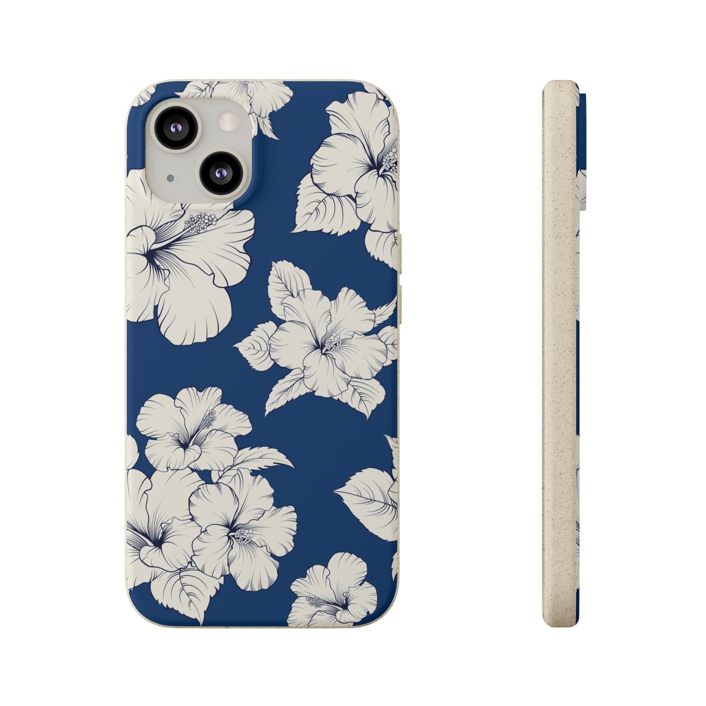 "Classic White Hibiscus"  Eco Biodegradable Phone Cases - iPhone and Galaxy