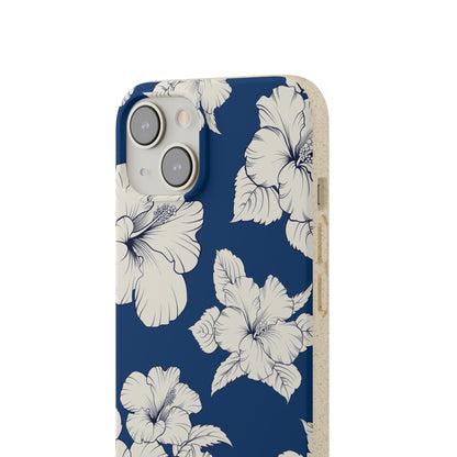 "Classic White Hibiscus"  Eco Biodegradable Phone Cases - iPhone and Galaxy