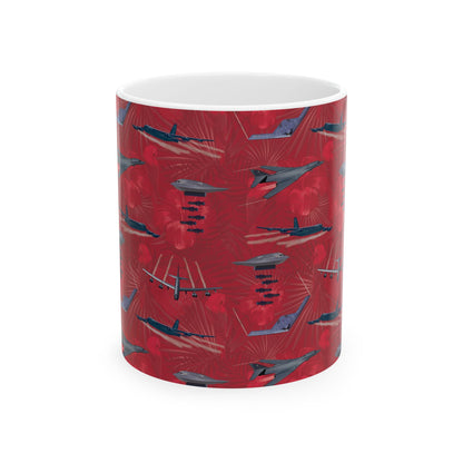 Bomber Red Ceramic Mug, (11oz, 15oz)