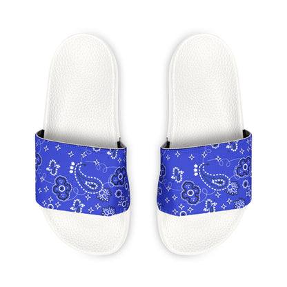 "Blue Paisley Bliss" Men's Beach Sandals