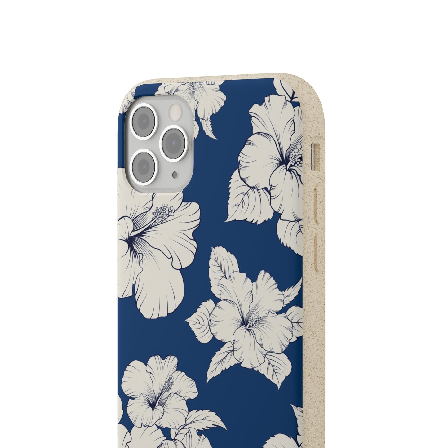 "Classic White Hibiscus"  Eco Biodegradable Phone Cases - iPhone and Galaxy