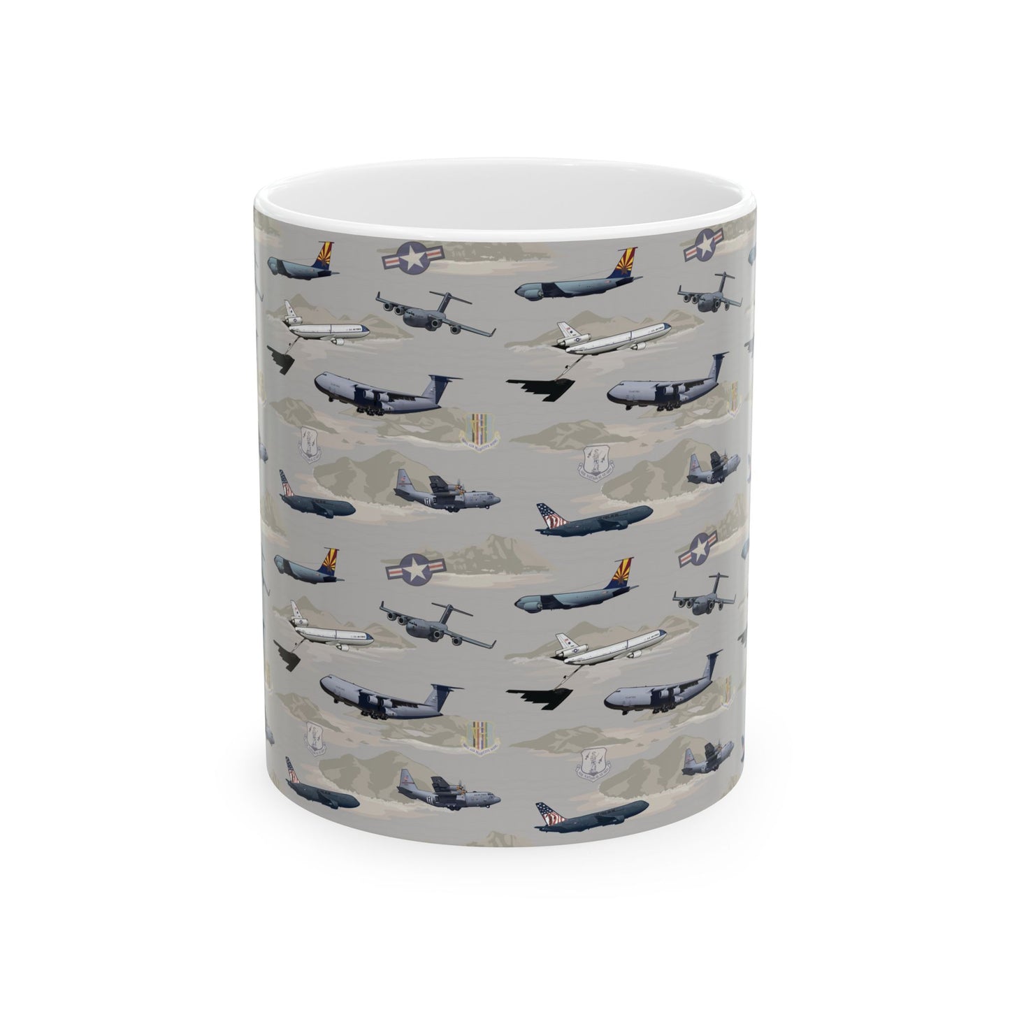 Airplane Beige Ceramic Mug, (11oz, 15oz)