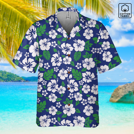 "Aloha Spirit Blooms" Hawaiian Shirt - 100% Cotton