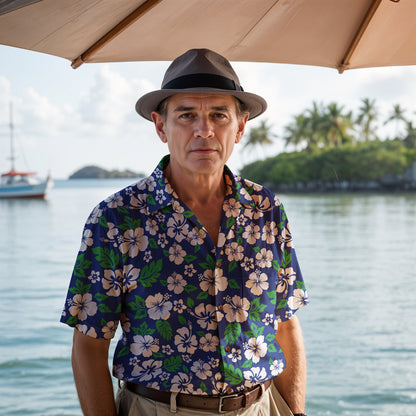 "Aloha Spirit Blooms" Hawaiian Shirt - 100% Cotton