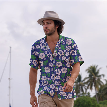 "Aloha Spirit Blooms" Hawaiian Shirt - 100% Cotton