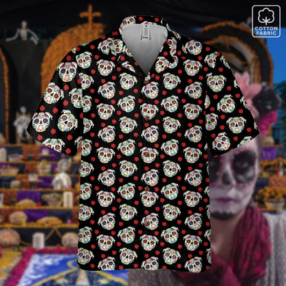 “Amor de Pug"  Día de Muertos Cotton Celebration Shirt