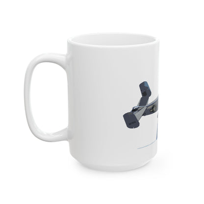 Tuskegee Airmen tribute B-25 bomber ceramic mug, available in 11oz and 15oz sizes, perfect for aviation collectors and history buffs.

