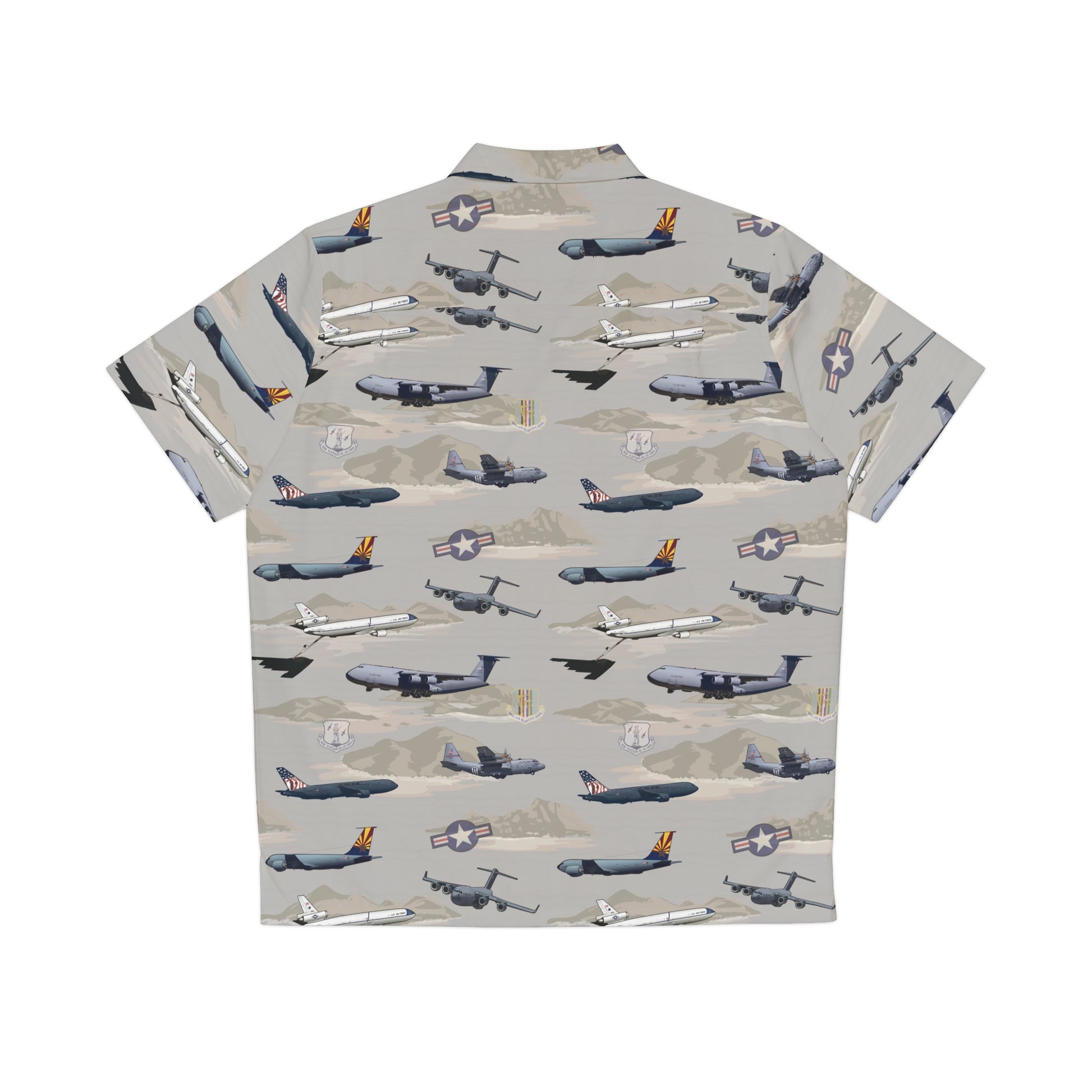 Beige polyester item showcasing designs honoring iconic heavy aircraft of the U.S. Air Force, perfect for aviation enthusiasts.​
