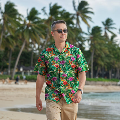 "Bird of Paradise Delight" Hawaiian Shirt - 100% Cotton