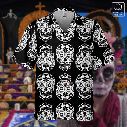 “Calavera Blanca” Día de Muertos Cotton Celebration Shirt