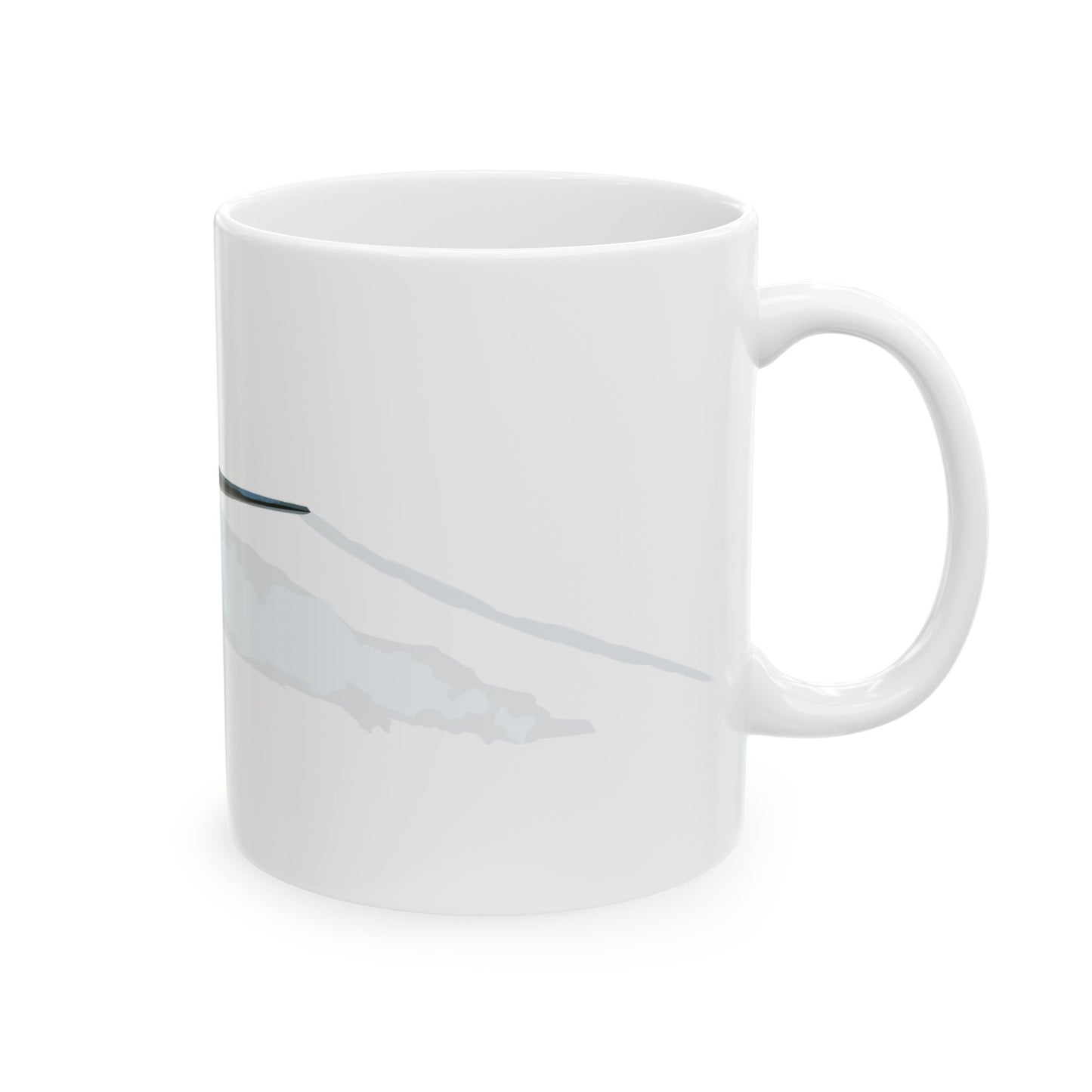 B-25 "Berlin Express" bomber-themed ceramic mug with a sleek design, available in 11oz and 15oz sizes, microwave and dishwasher safe.