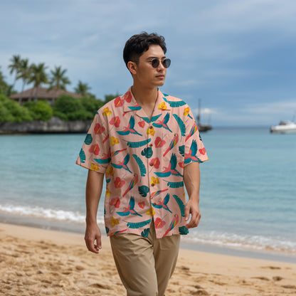 "Colorful Plumage" Hawaiian Shirt - 100% Cotton