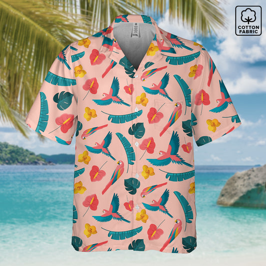 "Colorful Plumage" Hawaiian Shirt - Cotton