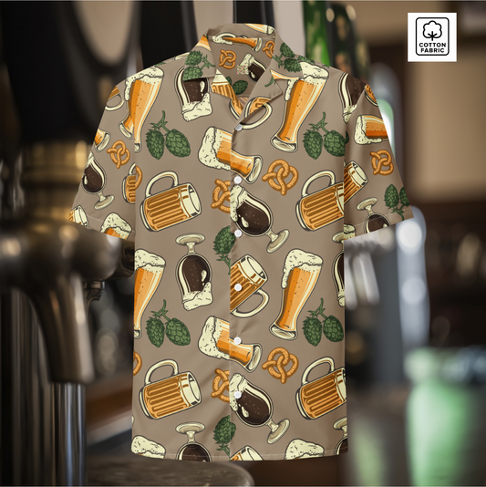 "Party Pints" Hawaiian Shirt. Cotton