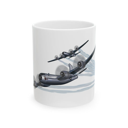 Doc and Fifi Ceramic Mug featuring a whimsical design, available in 11oz and 15oz sizes, microwave and dishwasher safe.