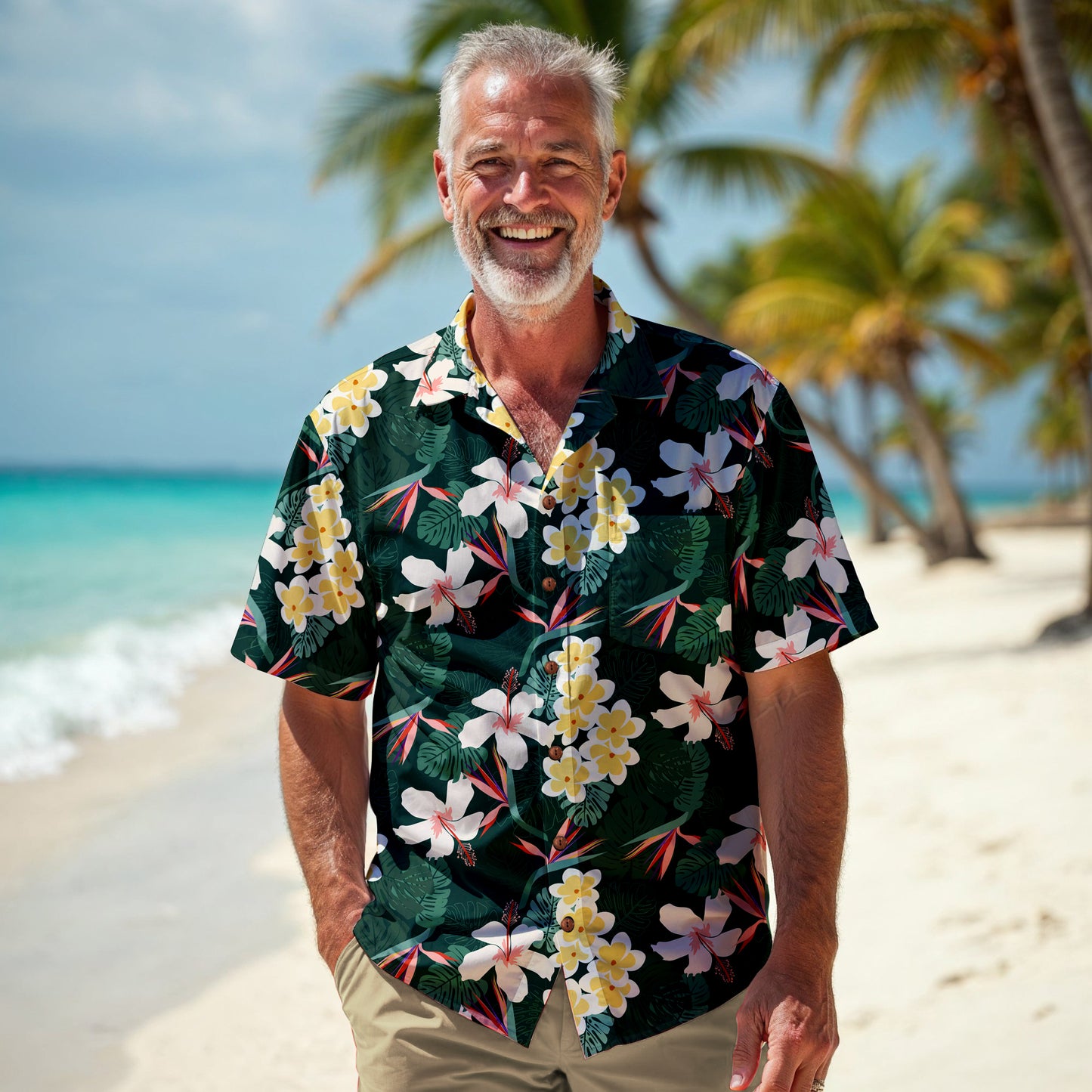 "Dark Allure" Hawaiian Shirt - 100% Cotton