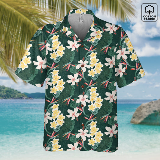 "Dark Allure" Hawaiian Shirt - 100% Cotton