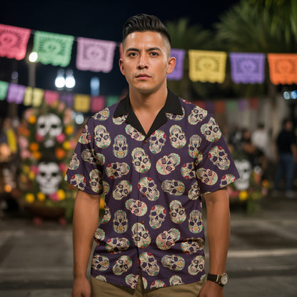 "Dia De Muertos Darkness" Cotton Celebration Shirt