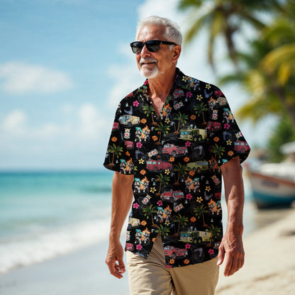 Air Force Firefighters Fundraiser Hawaiian Shirt by Island Vibes For Life - Black