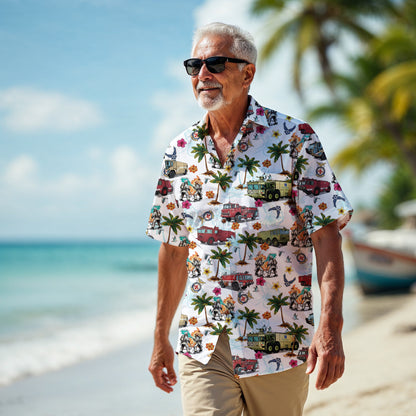 Air Force Firefighters Fundraiser Hawaiian Shirt by Island Vibes For Life - White