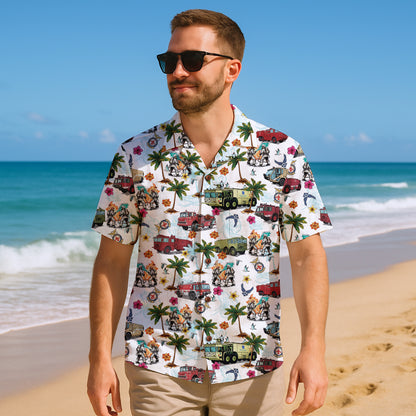 Air Force Firefighters Fundraiser Hawaiian Shirt by Island Vibes For Life - White