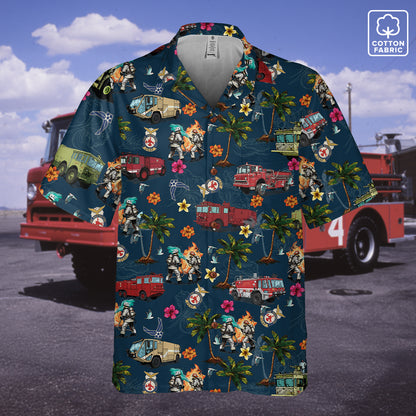 Air Force Firefighters Fundraiser Hawaiian Shirt by Island Vibes For Life - Blue